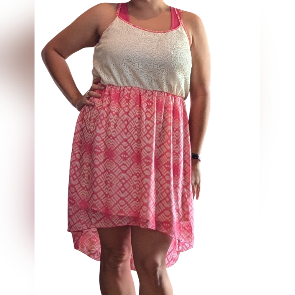 XXL White And Pink Summer Dress